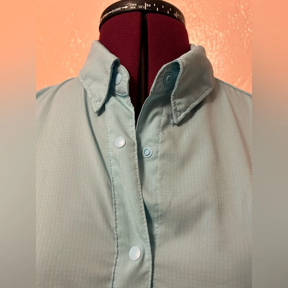 Columbia PFG Shirt Womens Medium Blue Performance Fishing Omni Shade Tamiami II - Picture 6 of 11
